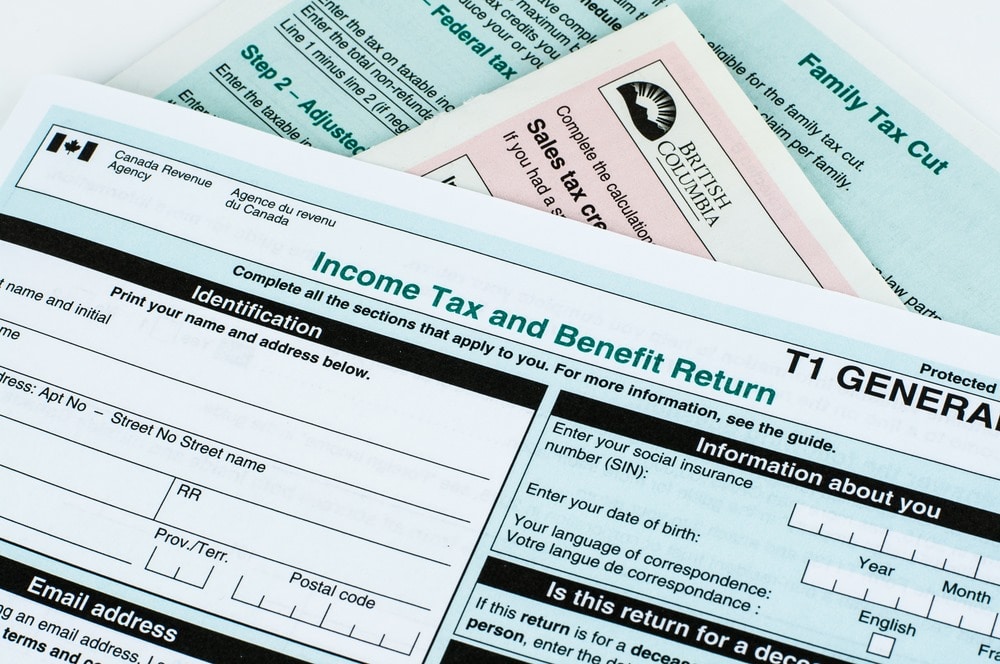 View of an income tax paper